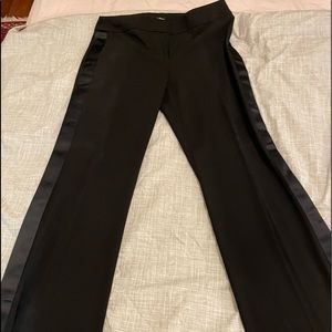Gorgeous vintage tuxedo flared pants with a black on black satin stripe